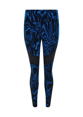 Prowess Print Block Leggings- Blue Swirl